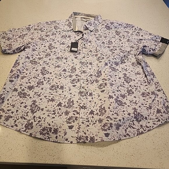 NWT Pd&co Paper Denim & Company Mens 4x Button Shirt Blue Gray Stretch - Picture 1 of 7